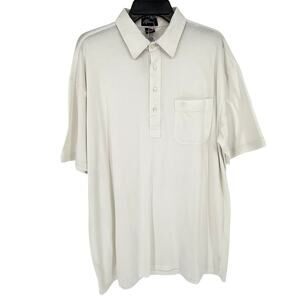 1990s Y2K Era Vintage MEROLA Men's Fashion Polo Shirt Solid White